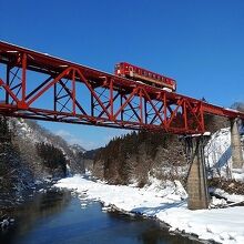冬の大又川橋梁