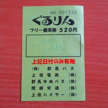 1日乗車券（￥520）