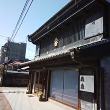 土手の近くの寺社やお屋敷が並ぶ裏通りにあります