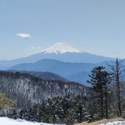 山頂が広く開けていて、富士山がよく見える