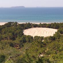 展望台から見た寛永通宝。