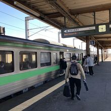 千歳０９：３１発快速エアポート９０号で新千歳へ