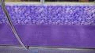 ロングシートの花の模様が素敵