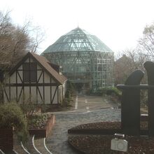 神戸の山の上にあるハーブ園