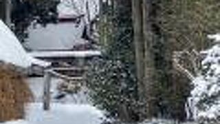 雪に覆われた神社