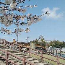 海に浮かぶように建つ唐津城