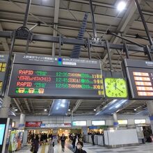 ターミナルの電光掲示板