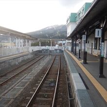 終点大湊駅の行き止まり