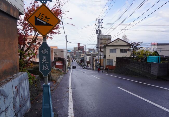 市街から海に抜ける通りの眺めがいい感じ