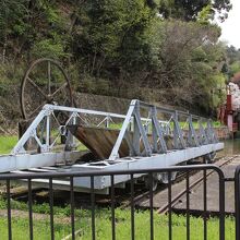 船を運んだ台車のレプリカ
