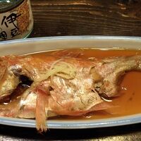 夕食、金目鯛の姿煮、一人一匹