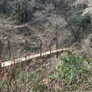 高尾山登山(14)で四号路を下りみやま橋を渡りました