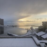 翌朝は雪景色でした。