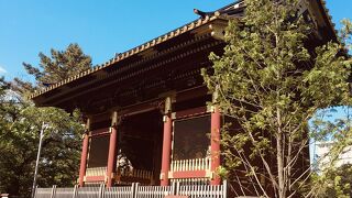 赤い色が眩しい門