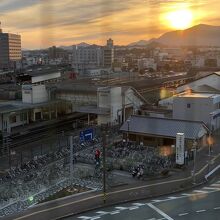 部屋から観た景色(伊勢市駅)