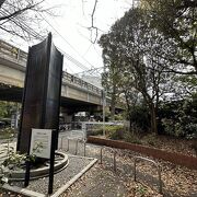 鉄道創業の地の碑の横に植えられている