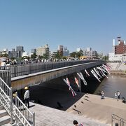 桜城橋と鯉のぼり