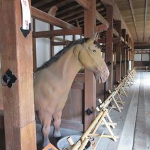 馬屋内はこのように馬を繋いでいました。最大21頭収容できます