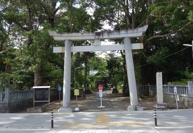 三保の松原から一直線の神の道の先にある神社。