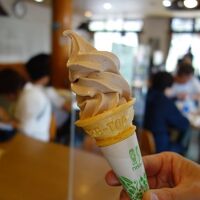 花豆ソフトクリーム500円。至仏山荘の食堂で頂きました