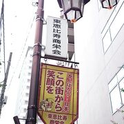 渋谷区恵比須１丁目に広がる商店街