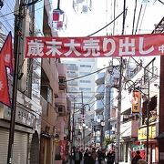 都営地下鉄大江戸線中井駅の駅前の商店街