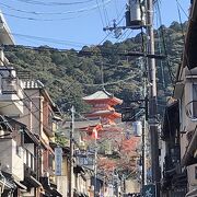 清水寺に一直線に行ける坂道