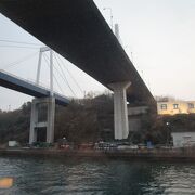 尾道大橋と同じで、中央支間長２１５ｍの斜張橋です。