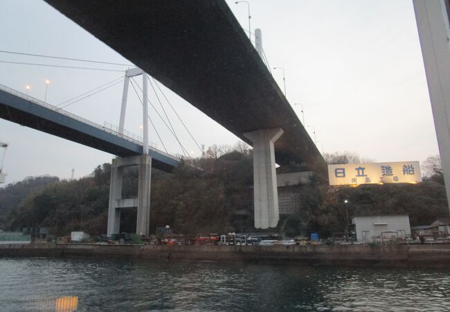 尾道大橋と同じで、中央支間長２１５ｍの斜張橋です。