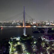 大観覧車から眺める夜の天保山大橋
