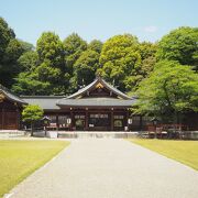 広い境内の神社