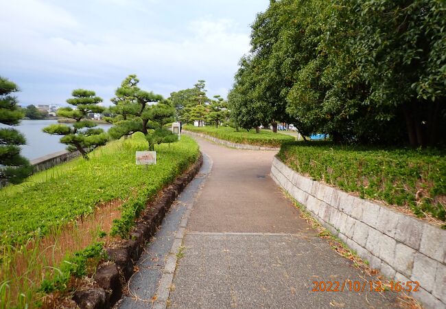 新堀川沿いの河岸公園