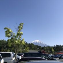 駐車場から見える富士山