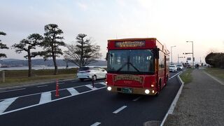 バスに乗りながら宍道湖の夕日を観るのもよい