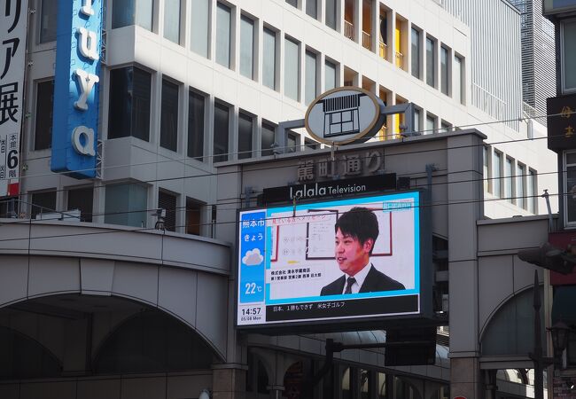 歩道部分にアーケードがある