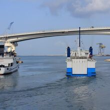 朝１０時、次々と船が出ていきます