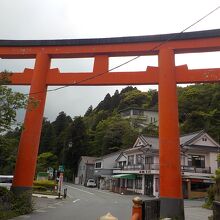 元箱根の駐車場から箱根神社に向かいます。