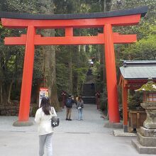 箱根神社の正参道には長い階段があります。