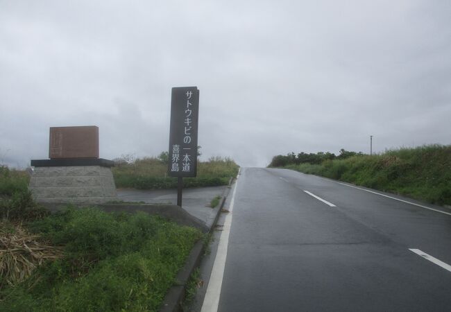 南西から北東に貫く直線道路