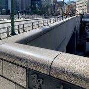 神田川にかかる白いアーチ状の橋