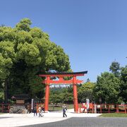 新緑と朱色が鮮やかな上賀茂神社