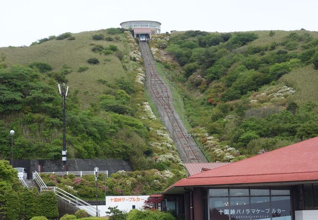 熱海峠と箱根峠の中間点。ケーブルカー乗り場がある。