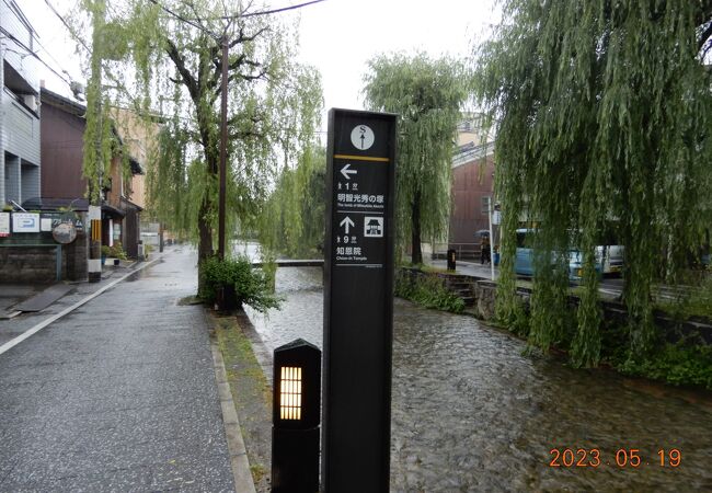 白川の綺麗な流れのすぐ近くです。