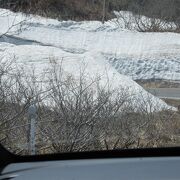 冬季は閉鎖。雪の壁は5月でも少しありました。