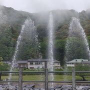 雨の日でも噴水