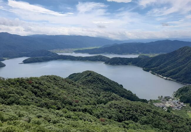 ２か所の展望台から三方五湖を眺望できる