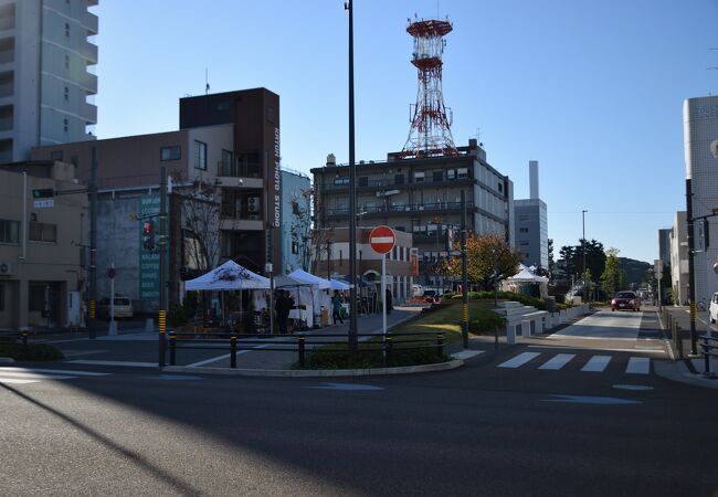 岡崎市の中心部にある緑道