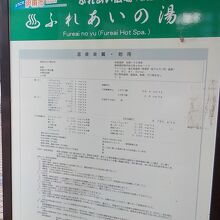 足湯の泉質と効能が書かれてありました。