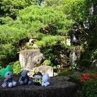 お庭の人工の滝の水は温泉です