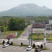 　駒ケ岳を眺望！目の前の国道は八重桜の並木が続く